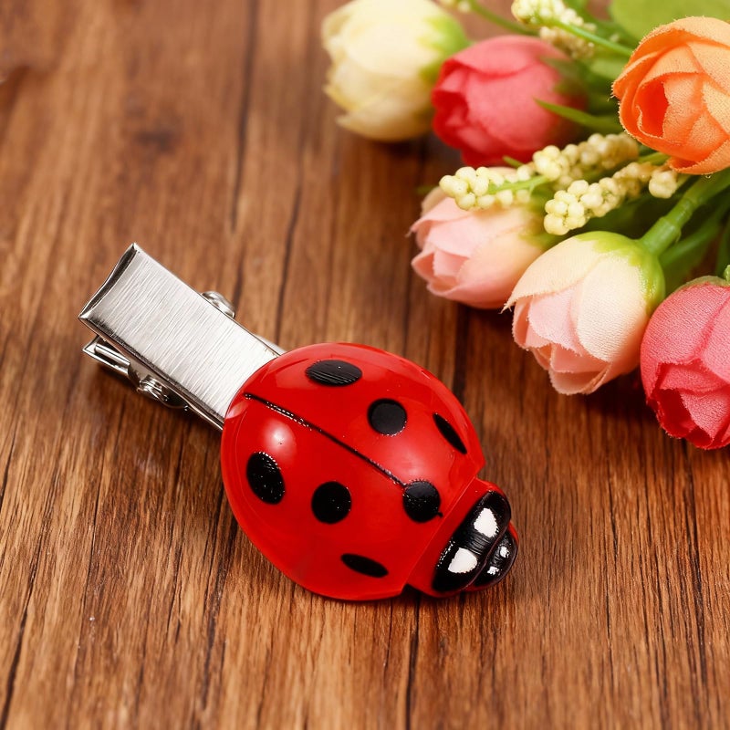 Exclaith 20 Pcs Ladybug Hair Clips, Cute Insect Decorative Hair Accessories for Women, Red Lucky Ladybug Barrettes for Cosplay Themed Party Christmas - Image 3